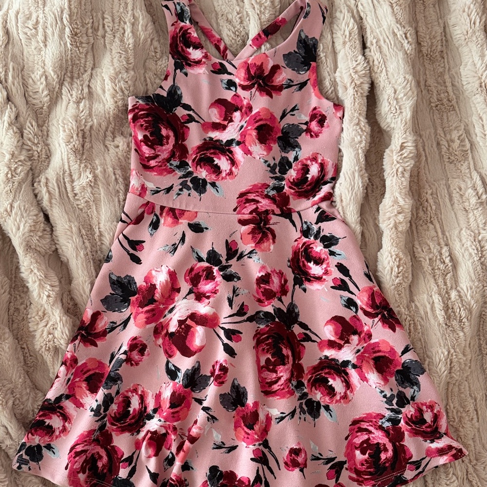 Speechless Pink Floral Fit & Flare Dress